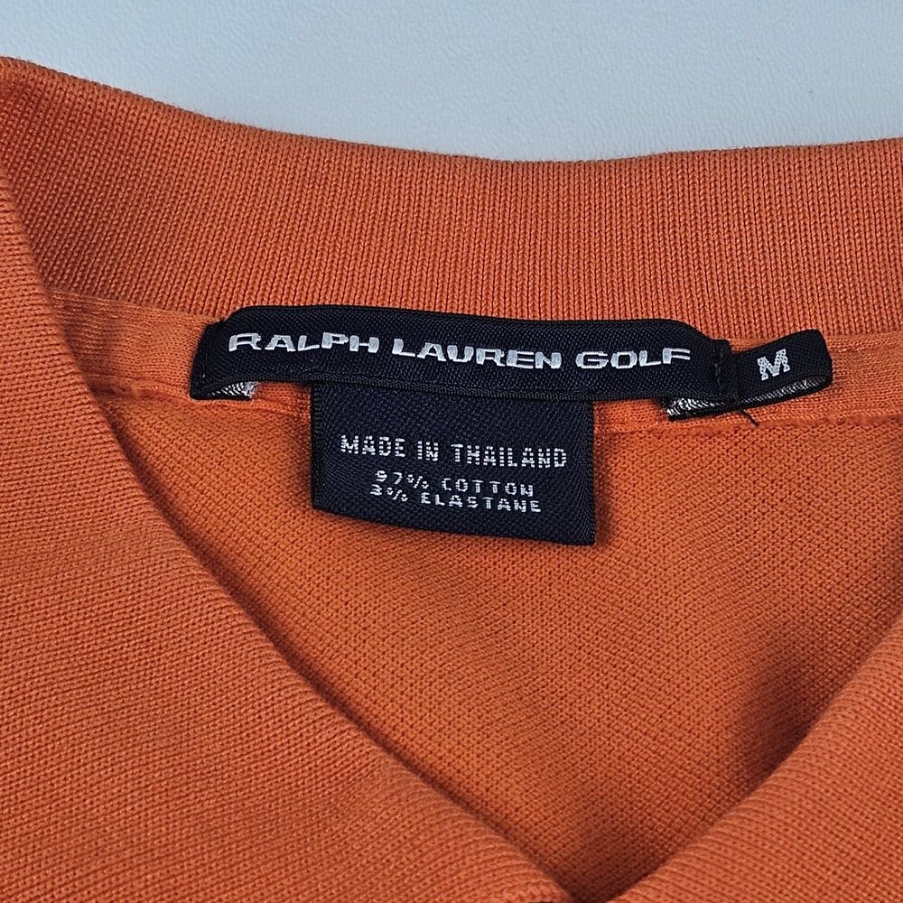 Ralph Lauren Golf Mens M Orange Long Sleeve Polo Shirt Old Marsh Golf Club Logo - Picture 9 of 10